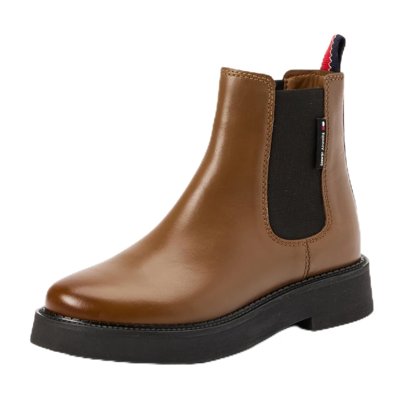 Tommy Jeans Women's Tjw Chelsea Flat Boot (En0en02622 Mid Boots, Brown Light Sepia Brown, 3.5 UK