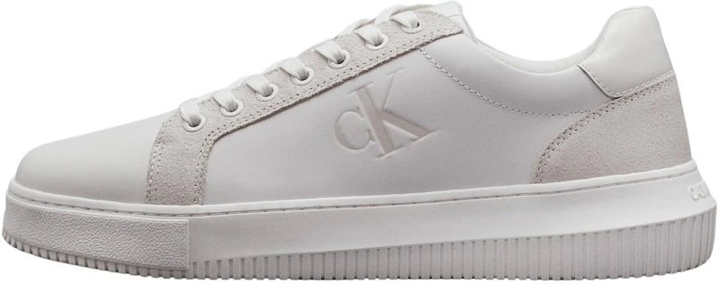 Calvin Klein Men's Chunky Authentic Cupsole Trainers, White (Bright White/Creamy White), 9