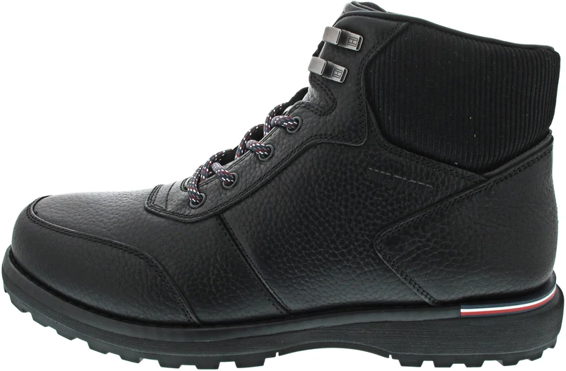 Tommy Hilfiger Men’s Warm Leather Boots, Black (Black), 7