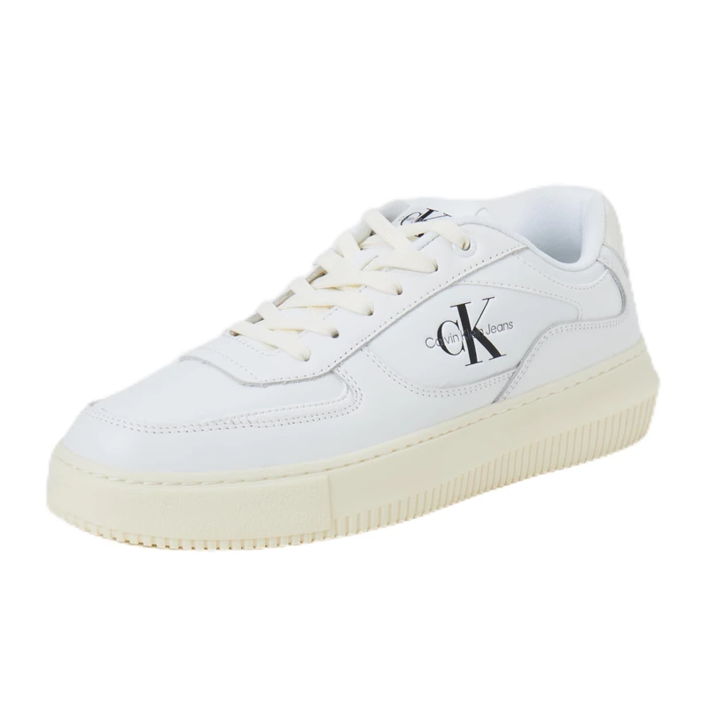 Calvin Klein Women's Chunky Low Top Cupsole Trainers, White (Bright White/Creamy White), 6