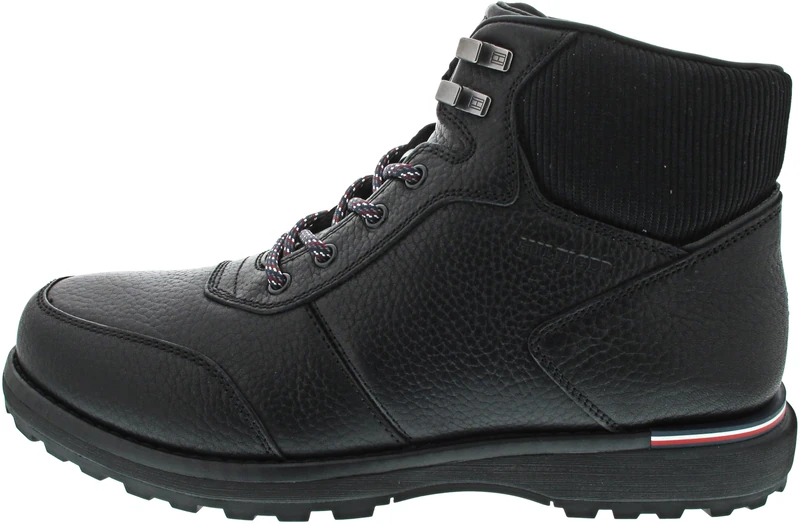 Tommy Hilfiger Men’s Warm Leather Boots, Black (Black), 6,5