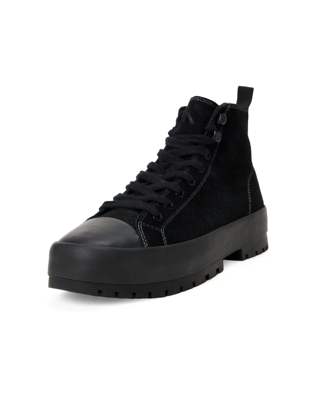 Calvin Klein Jeans Men Lugged Hybrid HIGH Laceup AUTH YM0YM01092 Sneakers, Black (Triple Black), 10.5