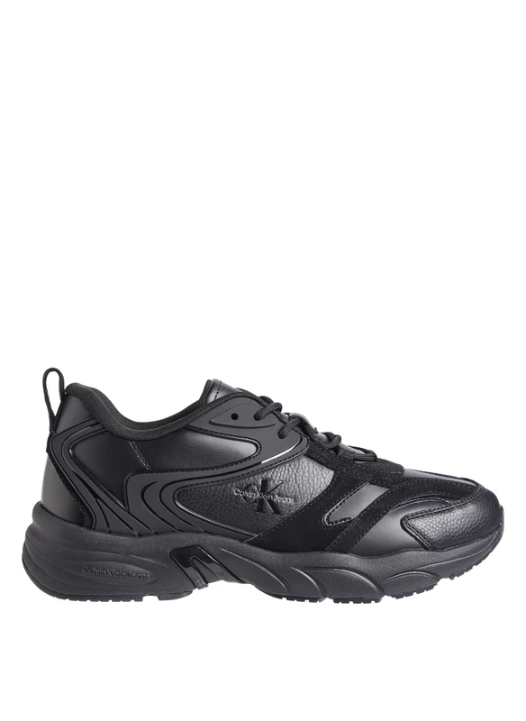 Calvin Klein Men’s Retro Tennis Low Top Chunky Sole Lace-up Leather Trainers, Black (Triple Black), 11 - Image 1