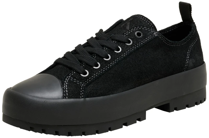 Calvin Klein Men's Lugged Hybrid Low Top Lace Up Trainers, Black (Triple Black), 10