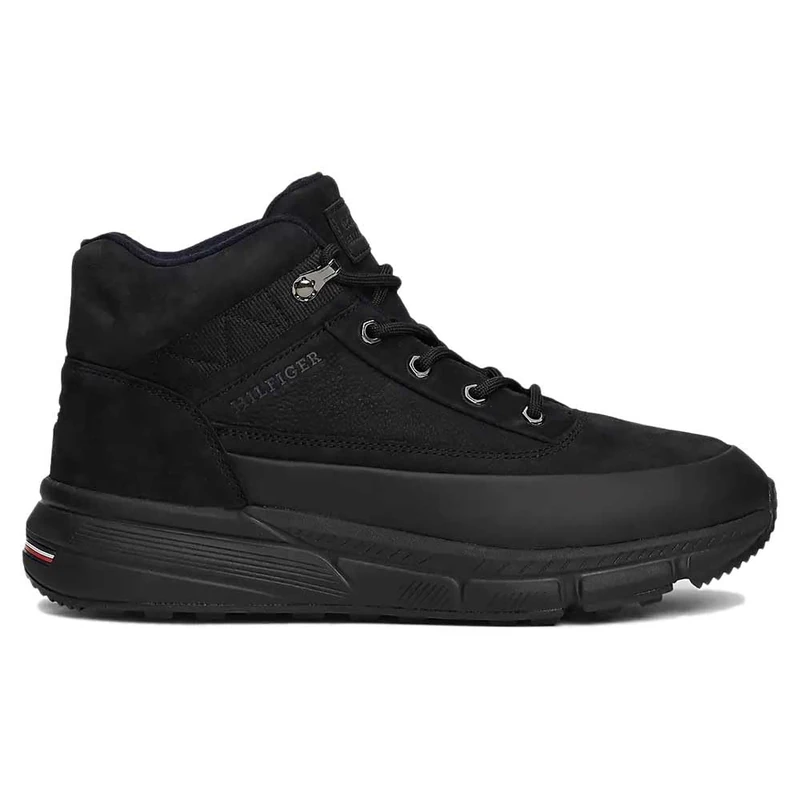 Tommy Hilfiger Men’s Warm Nubuck Hybrid Leather Boots, Black (Black), 11 - Image 1