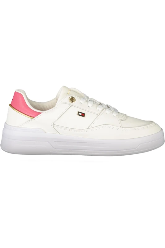 Tommy Hilfiger Women’s Essential Basket Low Top Runner Trainers, White (Ancient White/Heritage Pink), 6,5