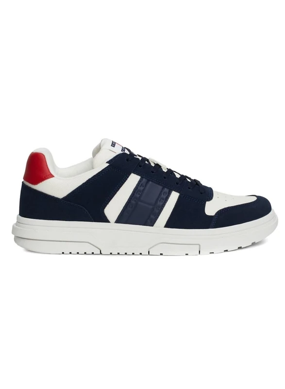Tommy Jeans Men's The Brooklyn Mix Mat. (Em0em01457 Low Top, Blue Dark Night Navy, 8 UK