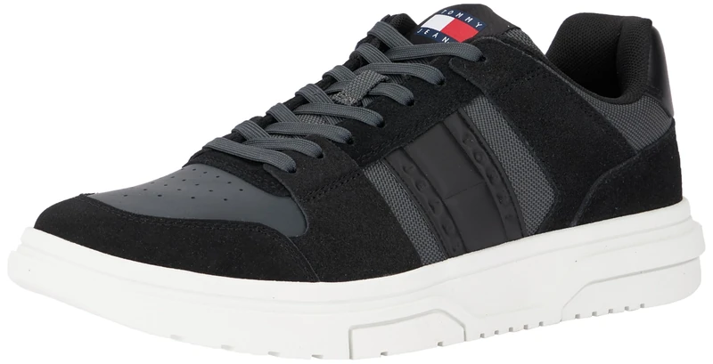 Tommy Jeans Men's The Brooklyn Mix Mat. (Em0em01457 Low Top, Black, 7 UK