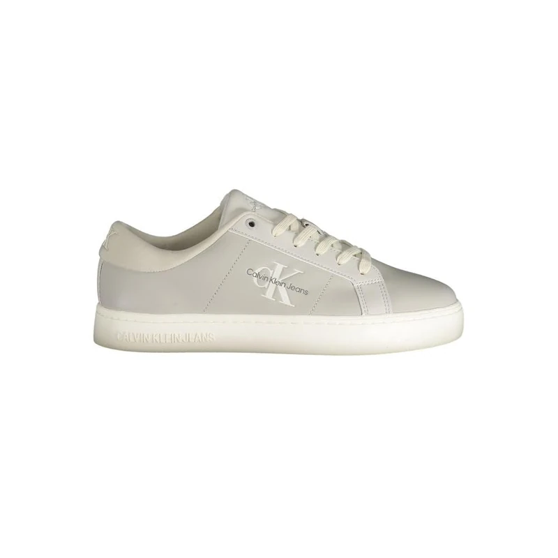 Calvin Klein Men's Classic Low Top Lace Up Cupsole Trainers, Grey (O Mushroom/B White), 9