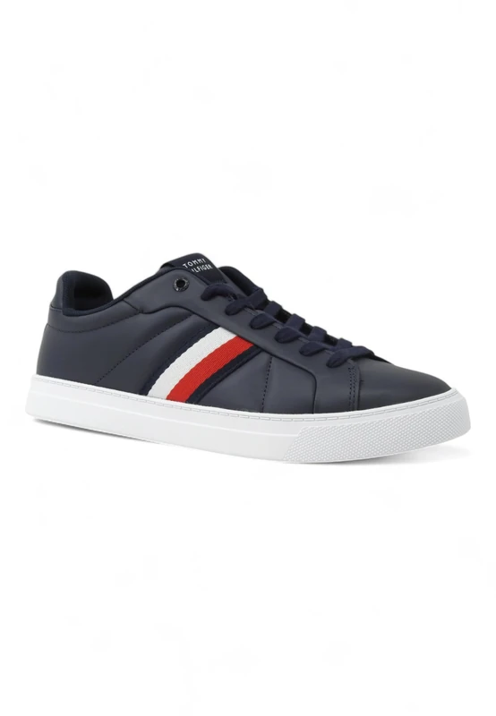 Tommy Hilfiger Men’s Icon Court Stripes Low Top Trainers, Blue (Desert Sky), 6,5