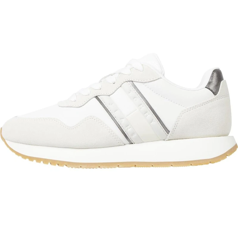 Tommy Jeans Women's Tjw Eva Runner Metallic (En0en02687 Low Top, White Ecru, 3.5 UK