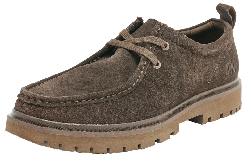 Calvin Klein Men’s Hybrid Apron Lace Up Boat Shoes, Brown (Triple Slate Black), 11