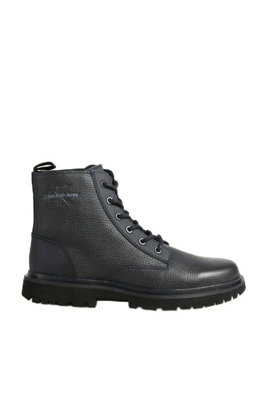 Calvin Klein Men’s EVA Mid Lace-up Boots, Black (Triple Black), 9