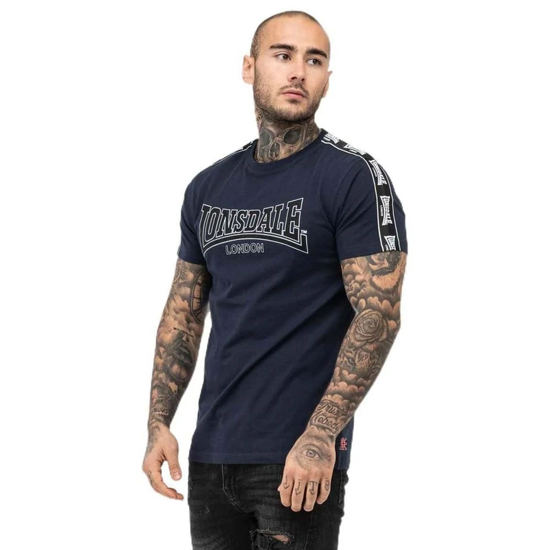 Lonsdale Men's T-Shirt Regular Fit VEMENTRY, Navy/Black/White, 3XL