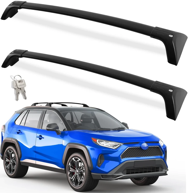 FengYu Lockable Roof Rack Cross Bars 260lbs Compatible with 2019-2025 Toyota RAV4, Aluminum Heavy Duty Crossbars Rooftop Cargo Bag (Not Fit 2024 LE/Adventure/TRD Off-Road/Hybrid Woodland Edition)
