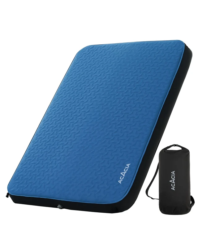 ACACIA 4" Thick Self Inflating Sleeping Pad with Foam, Innovative Y-Shaped Telescopic Structure, Ultraportable Camping Air Mattress with Pump Sack, Easy Roll Up Sleep Bed for Travel Tent Car, Full