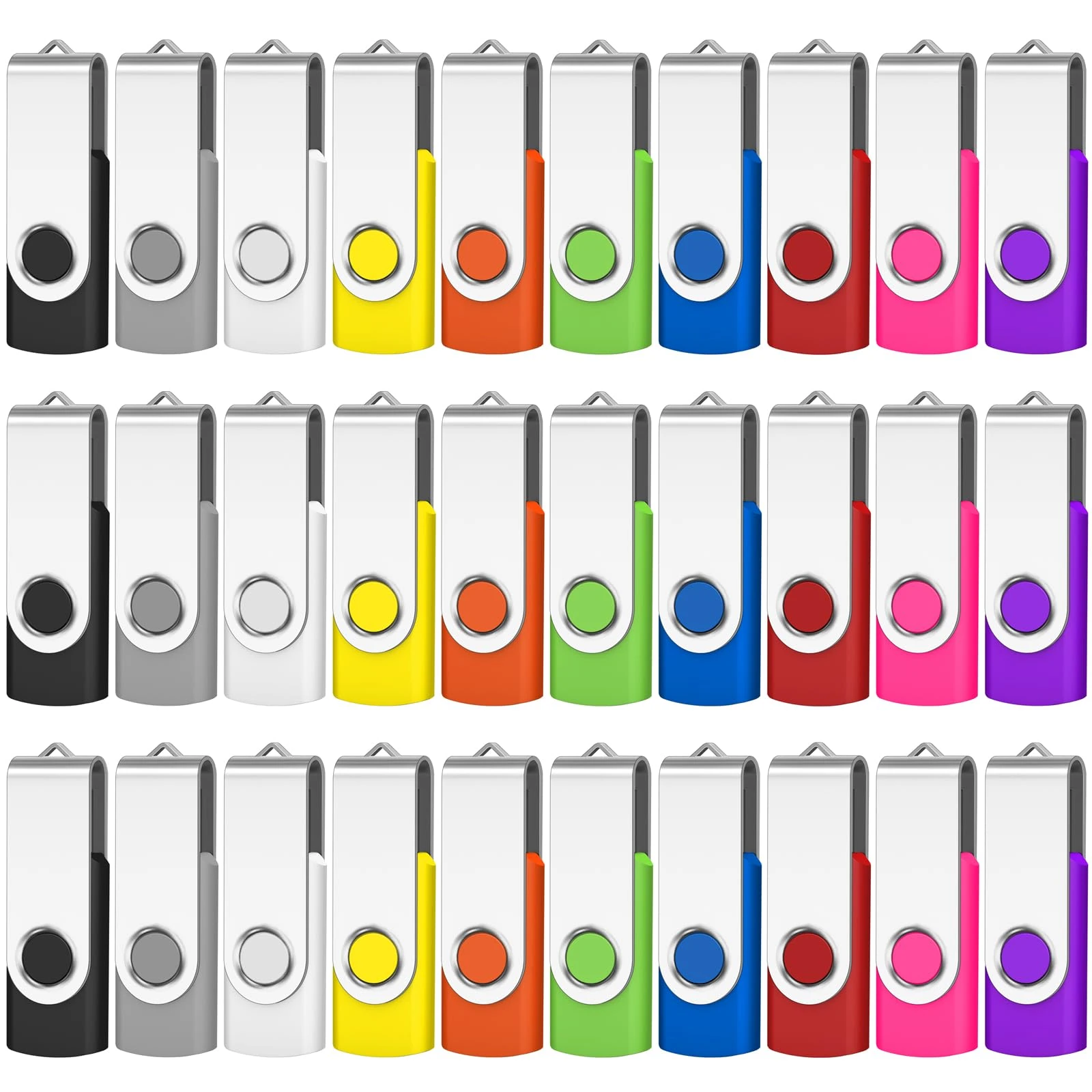 AreTop 16GB 100-Pack Flash Drive, Bulk USB 2.0 Memory Stick Thumb Drives(16GB 100 Pack, Mix Color)