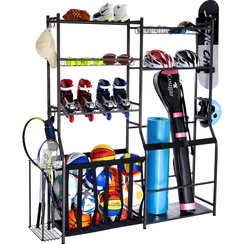 VEVOR Unisex - Adult Golf Bag Storage Fits Golf Garage Organiser, Black, 1575 x 330 x 1677 mm