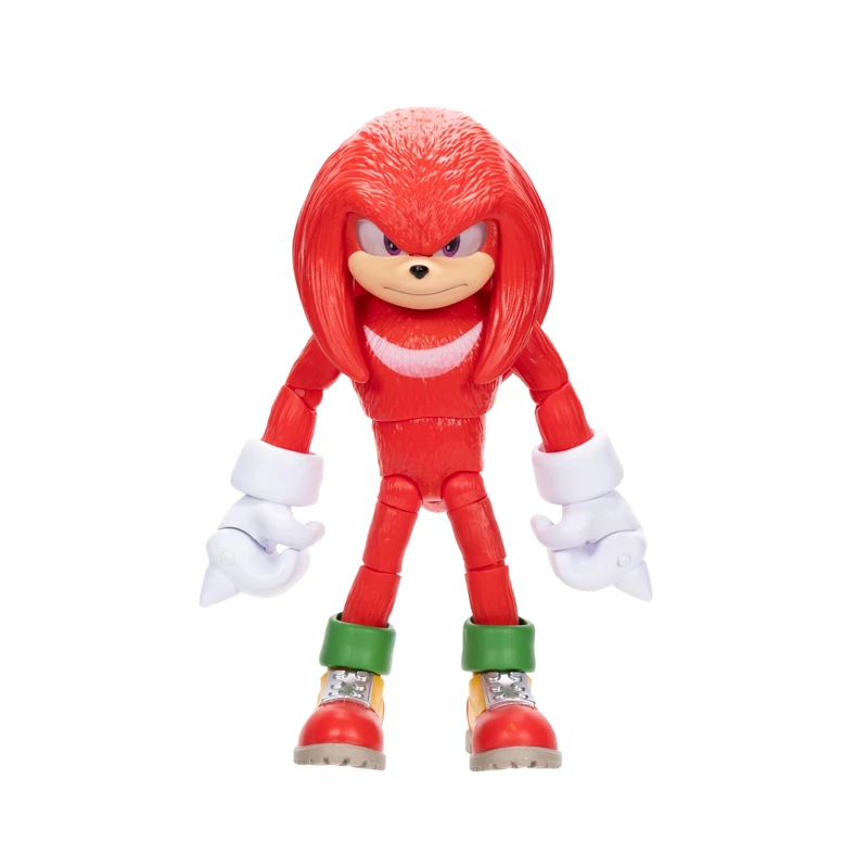 Sonic The Hedgehog Sonic 3 Movie Knuckles Sonic Collector Toy Figure by Jakks Pacific, Stands 5” / 13 cm Tall, Highly Articulated for Boys/Girls, Officially Licensed 3 Movie, Suggested for Ages 3+