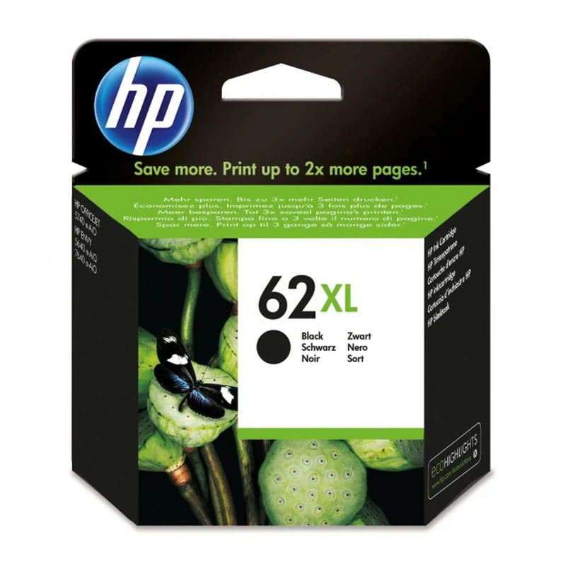 HP 62XL High Yield Black Original Ink Cartridge W128251706 (Original Ink Cartridge)