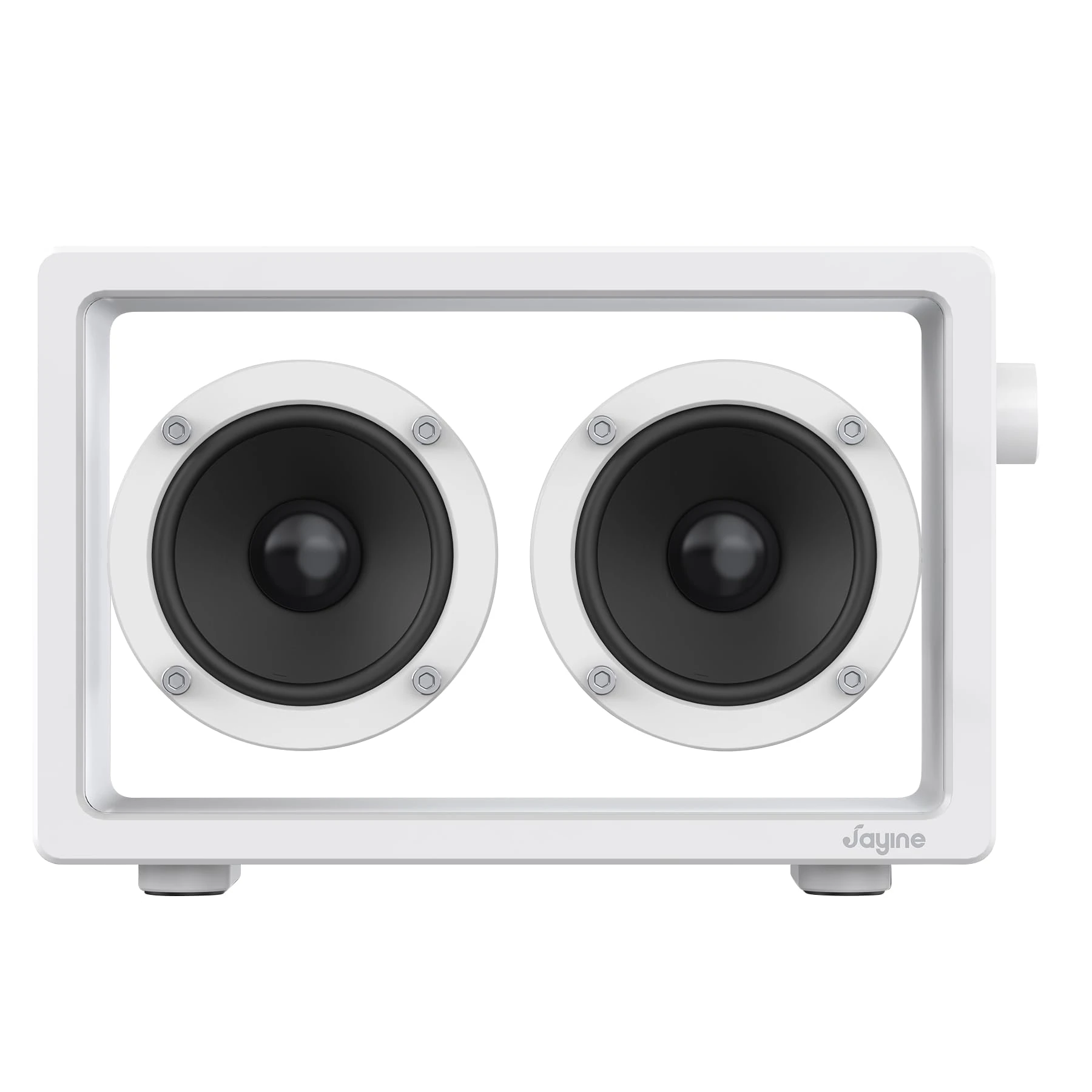 JAYINE Cassette Portable Bluetooth Speaker, 16W Minimalist Speakers Bluetooth Wireless Loud, HD Powerful Sound and Wide Compatibility V5.3 for Indoor Outdoor - White