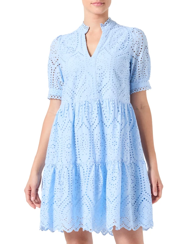 Y.A.S YAS Yasholi SS Dress S. Noos Dress for Women, Clear Sky., XS