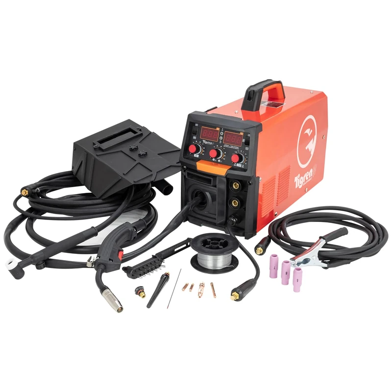 TIGREN TGN150MAT 230V 4-in-1 MIG TIG ARC/MMA Gas/Gasless IGBT Inverter Welder Welding Machine with Digital Display, Lightweight and Compact 140A Welding Kit with Accessories for Welding Equipment