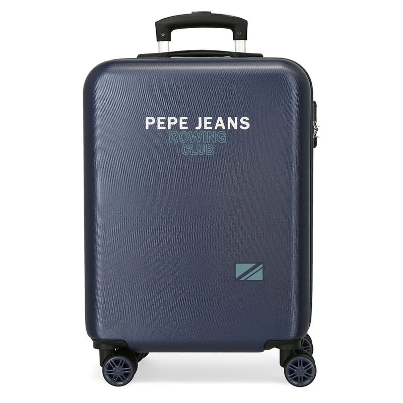 Pepe Jeans Edmon Cabin Suitcase Blue 38x55x20 cm Hard ABS Combination Lock Side 34L 2.7 kg 4 Wheels Hand Luggage by Joumma Bags, Blue, One Size, Cabin Suitcase