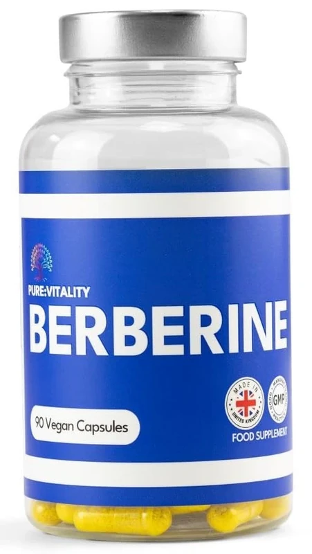 Pure Vitality Berberine HCL 500mg - 90 Vegan Caps - 98% Purity