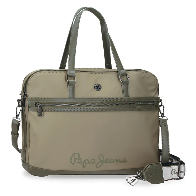 Pepe Jeans Corin Laptop Bag Green 40x30x5cm Polyester and PU by Joumma Bags, Green, One Size, Laptop Bag