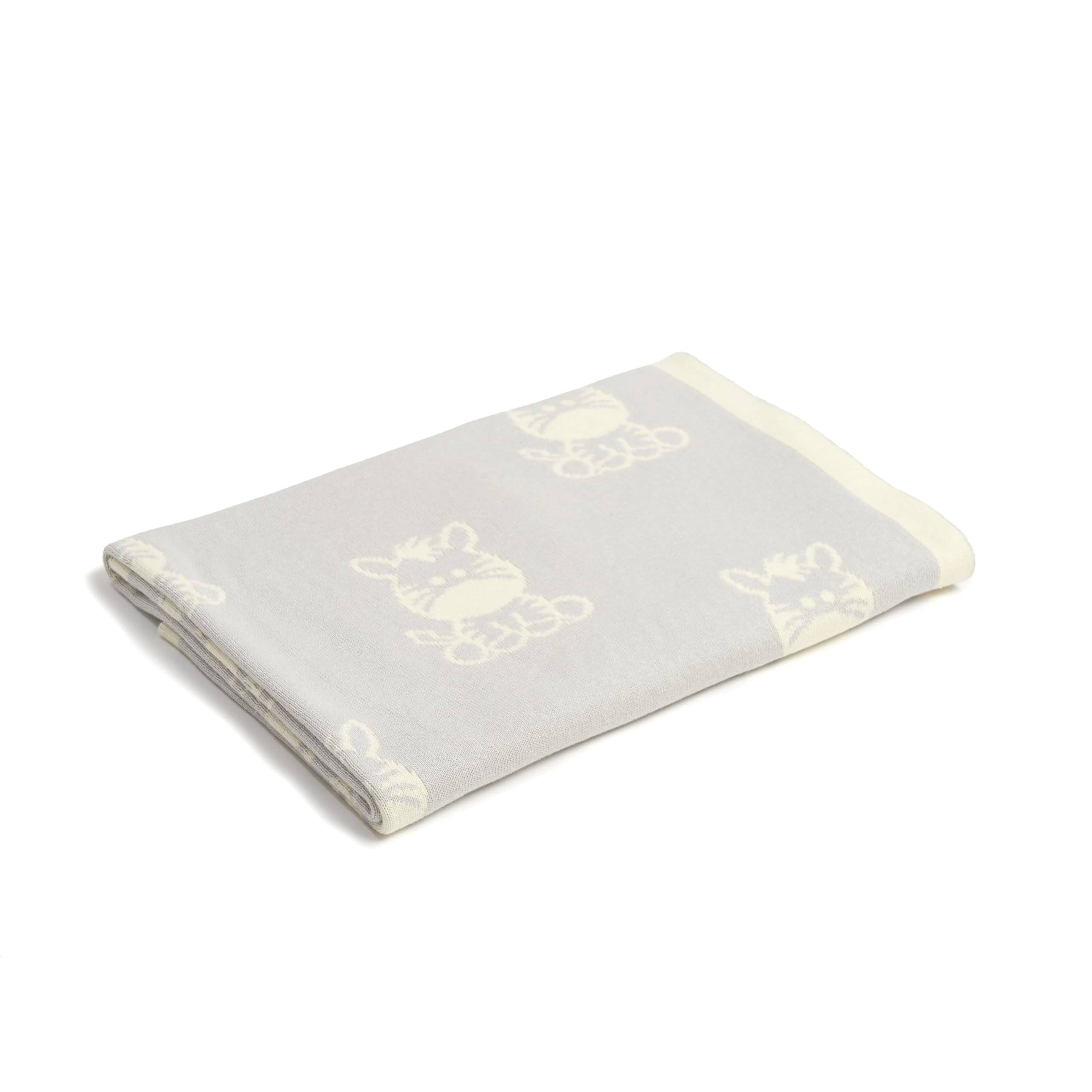 Clair de Lune Reversible Zebra Knitted Baby Blanket, Soft Safari Design 70 x 90cm