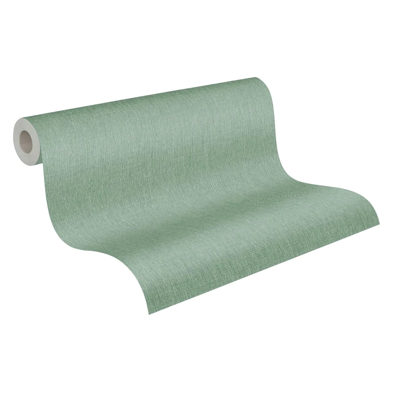 Livingwalls 396519 Plain Wallpaper in Green Plain High-Quality Wallpaper with Textile Structure for Various Rooms 10.05 m x 0.53 m Made in Germany