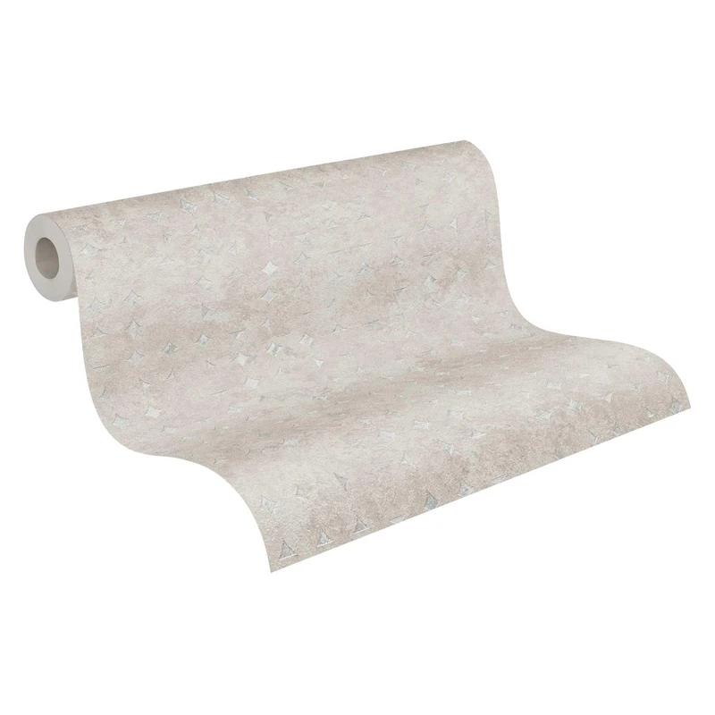 Livingwalls Wallpaper 396563 Used Look with Diamonds - High-Quality Wallpaper Concrete in Beige with Design Elements and Gloss Effect - Wall Wallpaper for Various Rooms 10.05 m x 0.53 m