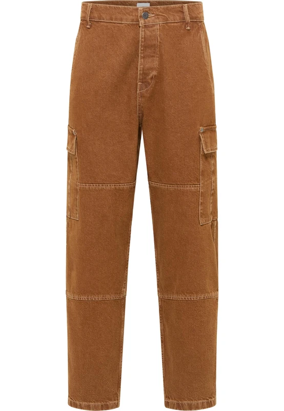 MUSTANG Toledo Style Men's Jeans Trousers Loose Cargo, Leather Brown, 30 W/32 L