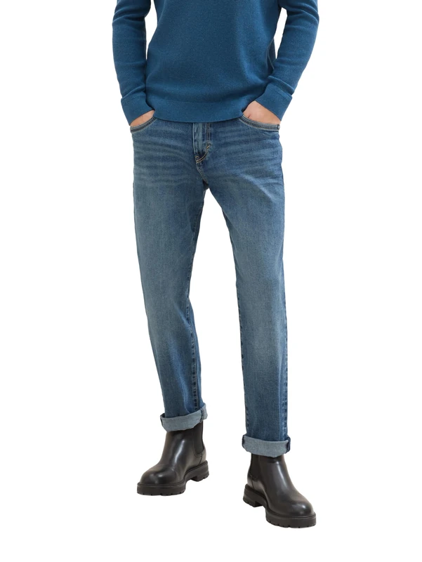 TOM TAILOR Men's Marvin Straight Jeans, 10137 - Dark Indigo with Tint, 31 W/30 L