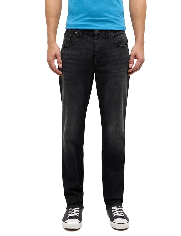 MUSTANG Men's Style Washington Straight Jeans, Jet Black 980, 32 W/32 L