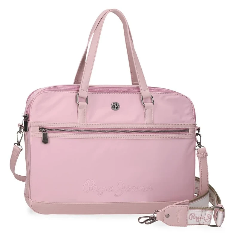 Pepe Jeans Corin Laptop Bag Pink 40x30x5cm Polyester and PU by Joumma Bags, Pink, One Size, Laptop Bag