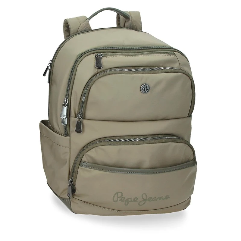 Pepe Jeans Corin Laptop Backpack 15.6" Green 29x40x14cm Polyester and PU 18.48L by Joumma Bags, Green, One Size, Laptop Backpack - Image 1