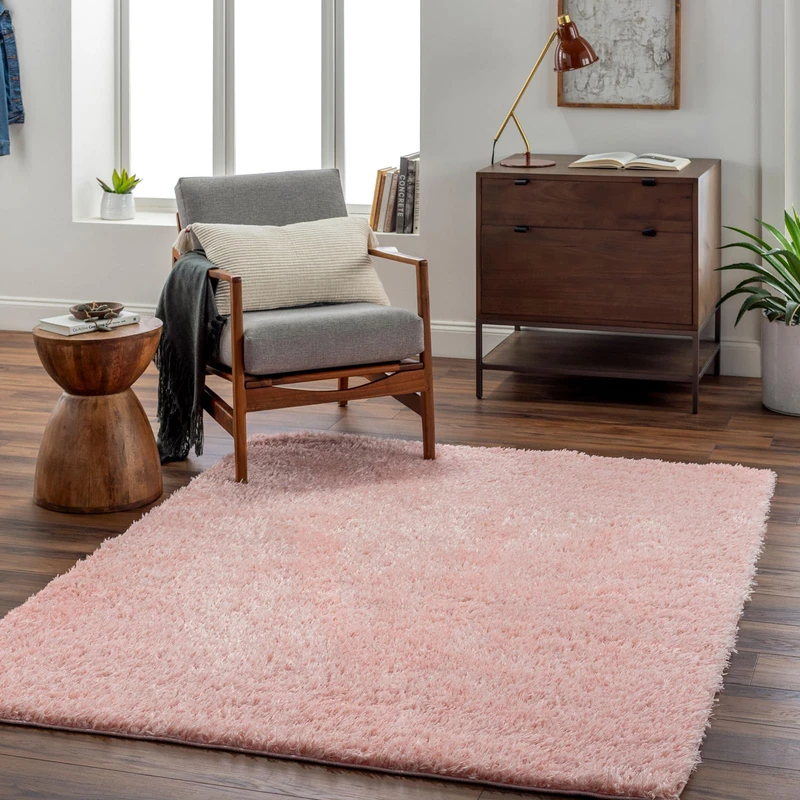 Livabliss Shaggy - Modern Berber Living Room, Large 120x180 cm, Soft Shaggy for Bedroom - Neutral Boho Fluffy, Easy Care Plush Thick Pile - Light Pink