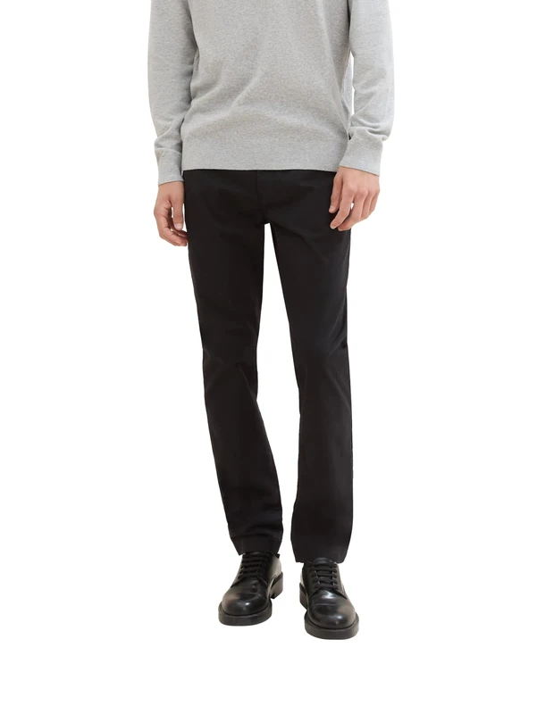 TOM TAILOR Men's Stretch Twill Chino Trousers, 29999 - Black, 31 W/32 L