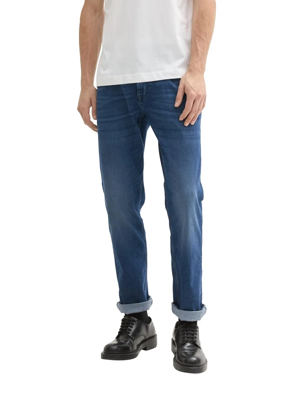 TOM TAILOR Men's 1043082 Marvin Straight Jeans, 10120-Used Dark Stone Blue Denim, 40 W/34 L