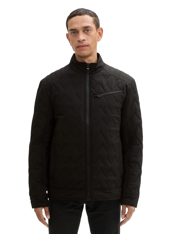 TOM TAILOR Men's 1041316 Fake Leather Jacket in Biker Style, 29999 - Black, L