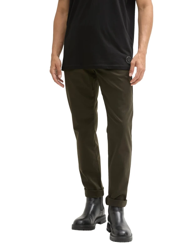 TOM TAILOR Men's Travis Slim Chino Trousers, 11172 Dark Rosin Green, 27W x 32L