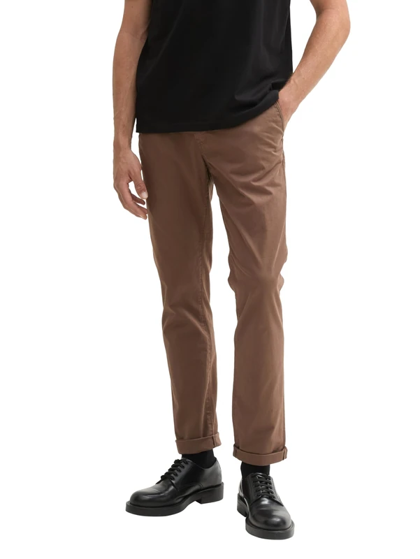 Tom Tailor Denim Men's Slim Chino Trousers, 14525 - Chocolate Brown Beige, 32 W/34 L