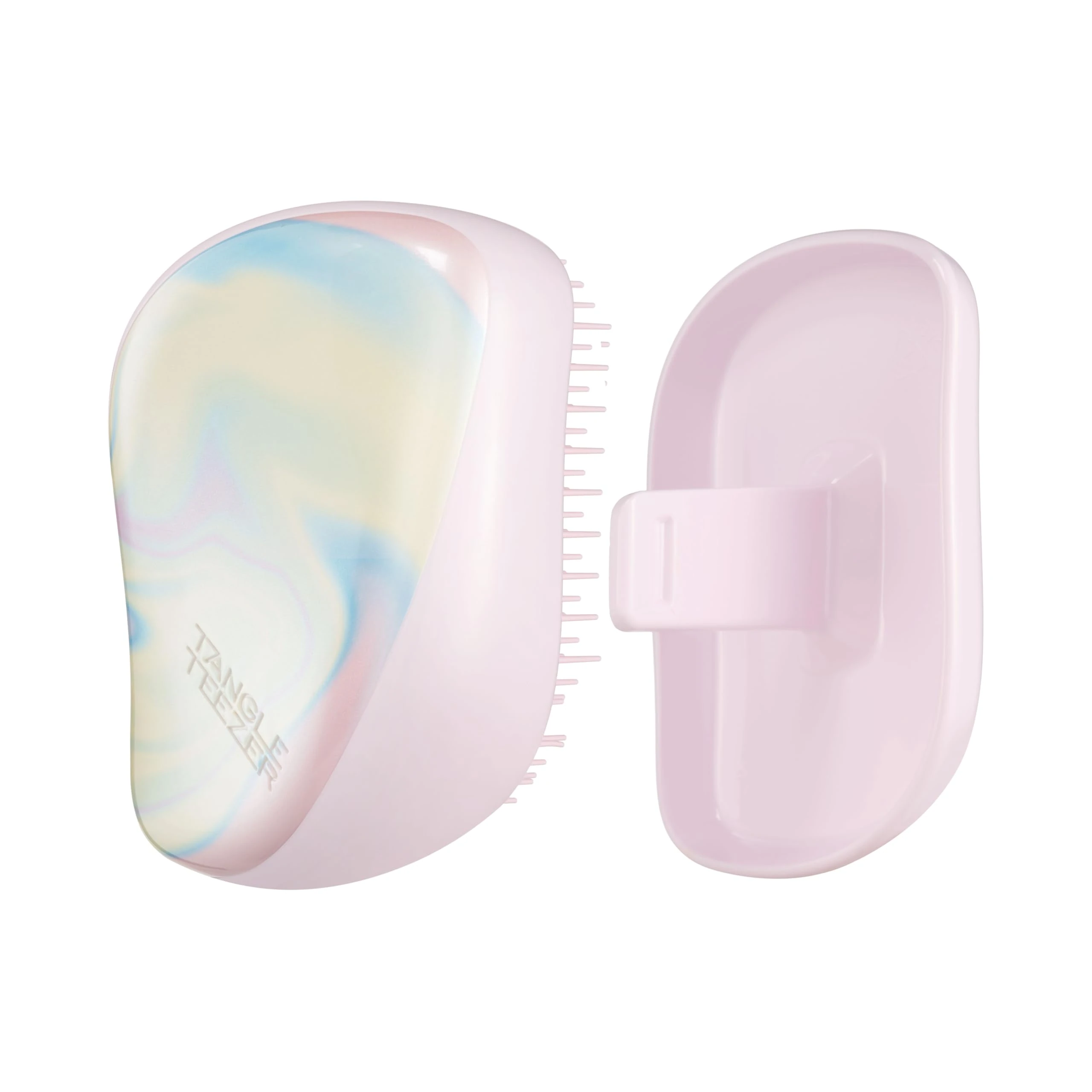 Tangle Teezer | The Compact Styler Detangling Hairbrush | Travel-Friendly with Protective Cover & Two-Tiered Teeth Design | Perfect for Wet, Dry & Flyaway Hair | Ice Cream Swirl