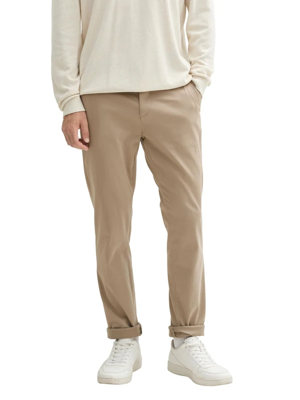 TOM TAILOR Men's Slim Fit Chino Trousers with Belt, 32240 - Mountain Taupe, 29 W/32 L