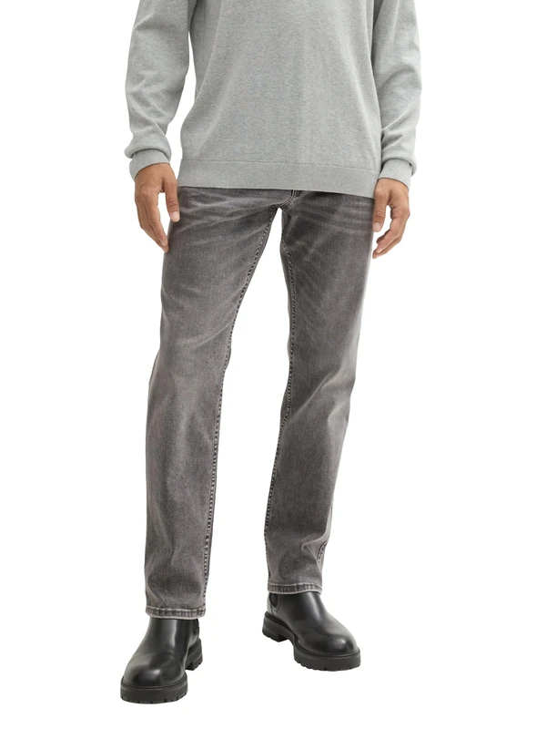 TOM TAILOR Men's Marvin Straight Jeans, 10219 - Used Mid Stone Grey Denim, 30 W/34 L