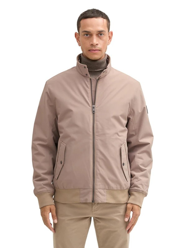 TOM TAILOR Men's Harrington Jacket with Stand-Up Collar, 32240 - Mountain Taupe, S