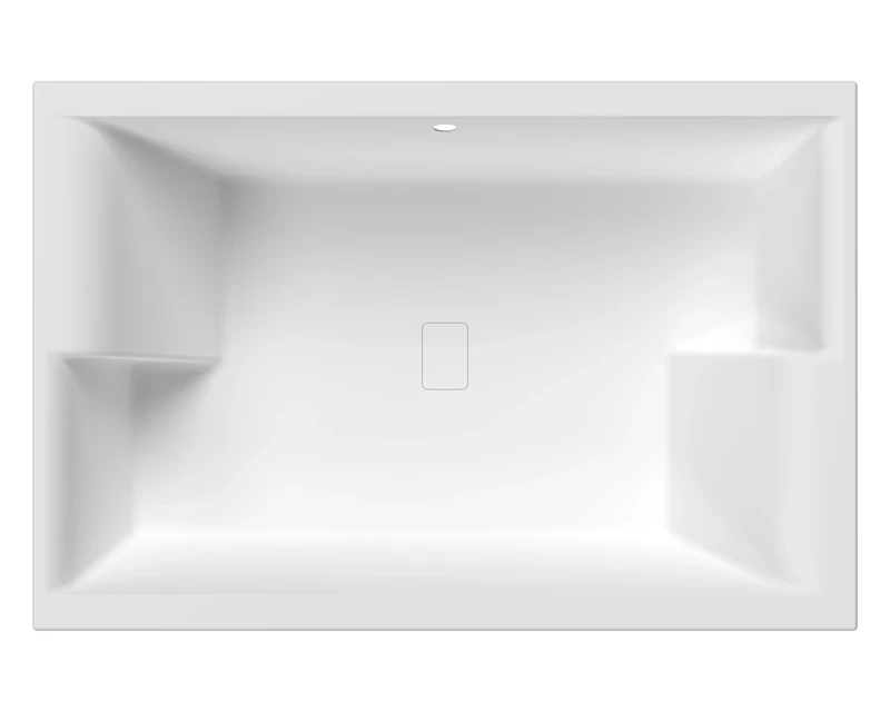 nuie NBI1812 Baths Modern Bathroom Large Double Ended Inset Spa Bath and Leg Set, 1800 x 1200mm, White