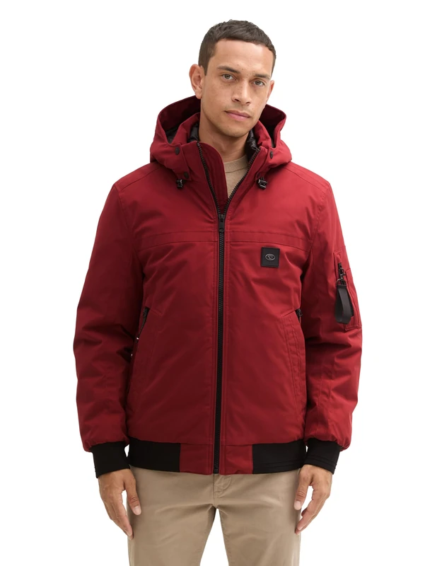 TOM TAILOR Men's 1041320 Jacket, 13721-Burgundy Dark Red, M, 13721 - Burgundy Dark Red, M